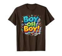 Team Boy Oh Boy! Tema lúdico de Deportes y Aventuras Camiseta, Hombre, Marrón, XXL
