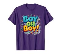Team Boy Oh Boy! Tema lúdico de Deportes y Aventuras Camiseta, Hombre, Morado, L