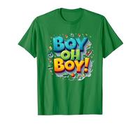 Team Boy Oh Boy! Tema lúdico de Deportes y Aventuras Camiseta, Hombre, Verde Kelly, L