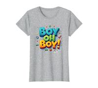 Team Boy Oh Boy! Tema lúdico de Deportes y Aventuras Camiseta, Mujer, Gris Jaspeado, XXL