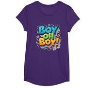 Team Boy Oh Boy! Tema lúdico de Deportes y Aventuras Camiseta, Niñas, Morado, M