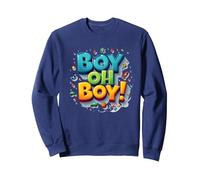 Team Boy Oh Boy! Tema lúdico de Deportes y Aventuras Sudadera, Unisex para Adultos, Azul Marino, M