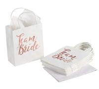Team Bride - Bolsas de papel para despedida de soltera, juego de 5 unidades, para bodas, novias, despedidas de soltera, JGA, madrina, regalo para niñas, fiestas, casadas, bolsas de papel decorativas,