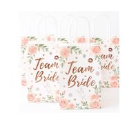 Team Bride - Bolsas de papel para despedida de soltera, juego de 5 unidades, para bodas, novias, despedidas de soltera, JGA, madrina, regalo para niñas, fiestas, casadas, bolsas de papel coloridas