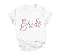 Team Bride Tees - Camiseta de novia para mujer, camiseta de dama de honor, camiseta de manga corta JGA para despedida de soltera, camiseta suave y acogedora