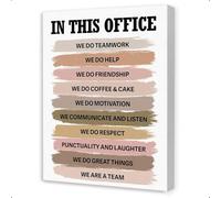 Team Building Motivational Wall Art, In This Office We Do Teamwork Colorful Canvas Painting for Office Decor(Framed,16x24inch(40x60cm))