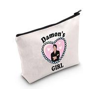 Team Damon - Bolsa de cosméticos para fanáticos de los vampiros, regalo de Damon's Girl, White