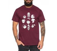 Team Face - Camiseta para Hombre Sombrero de Paja Luffy Zoro One Monkey D. Pirate Ace Piece Goku Anime Ruffy, Talla:M, Color:Borgoña