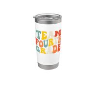Team Fourth Grade Back to School 4th Grade Teacher Boys Kids Vaso térmico de acero inoxidable de doble pared