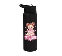 Team Girl Gender Reveal Baby Party Pink Family Match Stainless Steel Insulated Water Bottle