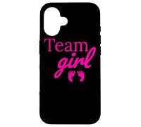 Team Girl Pink Baby Shower Gender Reveal Party Carcasa para iPhone 16