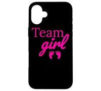 Team Girl Pink Baby Shower Gender Reveal Party Carcasa para iPhone 16 Plus