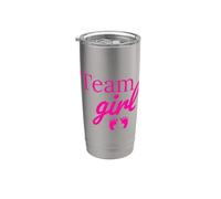 Team Girl Pink Baby Shower Gender Reveal Party Vaso térmico de acero inoxidable de doble pared