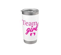 Team Girl Pink Baby Shower Gender Reveal Party Vaso térmico de acero inoxidable de doble pared