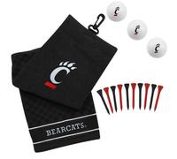 Team Golf NCAA Cincinnati Bearcats Set de Regalo: Toalla de Golf Bordada, 3 Pelotas de Golf y 14 Tees de Golf de 2-3/4 Pulgadas regulación, Toalla Triple Plegable de 16 x 22 Pulgadas y 100% algodón