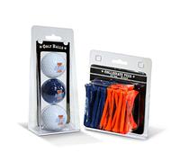 Team Golf NCAA Illinois Fighting Illini - 3 Pelotas de Golf y 50 Camisetas de Golf Impresas con Logotipo (3 Unidades) y 2-3/4 Pulgadas de regulación (50 Unidades), Multicolor