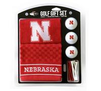 Team Golf NCAA Nebraska Cornhuskers Set de Regalo: Toalla de Golf Bordada, 3 Pelotas de Golf y 14 Tees de Golf de 2-3/4 Pulgadas, Toalla Triple Plegable de 16 x 22 Pulgadas y 100% algodón