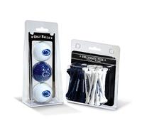 Team Golf NCAA Penn State Nittany Lions - 3 Pelotas de Golf y 50 Camisetas de Golf Impresas con Logotipo (3 Unidades) y 2-3/4 Pulgadas de regulación (50 Unidades), Multicolor