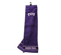 Team Golf NCAA TCU Horned Frogs Toalla de Golf Bordada Toalla de Golf Bordada, diseño de Estropajo a Cuadros, Logotipo Bordado
