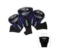 Team Golf NFL 3 Pack Contour Funda para Cabeza, NFL, Color Baltimore Ravens, tamaño Talla única