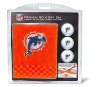 Team Golf NFL Miami Dolphins Set de Regalo: Toalla de Golf Bordada, 3 Pelotas de Golf y 14 Tees de Golf de 2-3/4 Pulgadas, Toalla Triple Plegable de 16 x 22 Pulgadas y 100% algodón