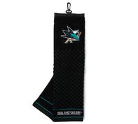 Team Golf NHL San Jose Sharks - Toalla de Golf Bordada, diseño a Cuadros, Logotipo Bordado