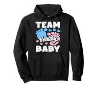 Team Healthy Baby - Fiesta de revelación de género, Color Rosa Neutro y Azul Sudadera con Capucha