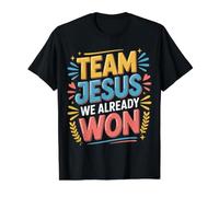 Team Jesus We Already Won Spiritual Winner Victory |- Camiseta gráfica económica, Hombre, Negro, M