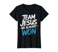 Team Jesus We Already Won Spiritual Winner Victory - Camiseta gráfica económica, Mujer, Negro, L
