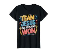 Team Jesus We Already Won Spiritual Winner Victory |- Camiseta gráfica económica, Mujer, Negro, S