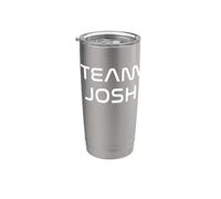 Team Josh Modern Futuristic White Font Vaso térmico de acero inoxidable de doble pared