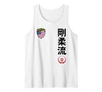 Team Karate Goju Ryu USA Flag Kanji Japanese Martial Arts Camiseta sin Mangas