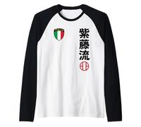 Team Karate Shito Ryu Italy Flag Kanji Japanese Martial Arts Camiseta Manga Raglan