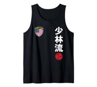 Team Karate Shorin Ryu USA Flag Japanese Martial Arts Camiseta sin Mangas