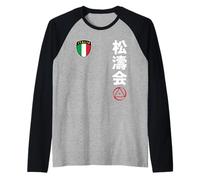 Team Karate Shotokai Italy Flag Kanji Japanese Martial Arts Camiseta Manga Raglan