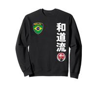 Team Karate Wado Ryu Brazil Flag Kanji Japanese Martial Arts Sudadera
