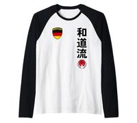 Team Karate Wado Ryu German Flag Kanji Japanese Martial Arts Camiseta Manga Raglan