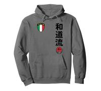 Team Karate Wado Ryu Italy Flag Kanji Japanese Martial Arts Sudadera con Capucha