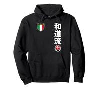 Team Karate Wado Ryu Italy Flag Kanji Japanese Martial Arts Sudadera con Capucha