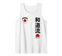 Team Karate Wado Ryu Japan Flag Kanji Japanese Martial Arts Camiseta sin Mangas