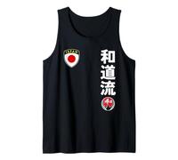Team Karate Wado Ryu Japan Flag Kanji Japanese Martial Arts Camiseta sin Mangas