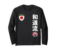 Team Karate Wado Ryu Japan Flag Kanji Japanese Martial Arts Manga Larga