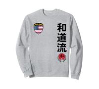 Team Karate Wado Ryu USA Flag Kanji Japanese Martial Arts Sudadera
