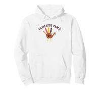 Team Kids Table Acción de Gracias Handprint Turquía Texto Oscuro Sudadera con Capucha