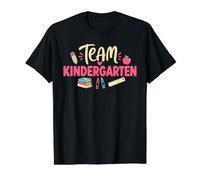 Team Kindergarten Back to School Teachers Students Camiseta gráfica económica, Hombre, Negro, L
