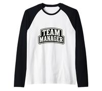 Team Manager Varsity Style Text Hombres Mujeres Camiseta Manga Raglan