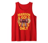 Team Maroon Gold Vibes Only Cheer Field Day Motivacional Camiseta sin Mangas
