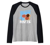 Team Nuts Funny Gender Reveal Party Blue Boy Anuncio Camiseta Manga Raglan