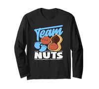 Team Nuts Funny Gender Reveal Party Blue Boy Anuncio Manga Larga