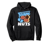 Team Nuts Funny Gender Reveal Party Blue Boy Anuncio Sudadera con Capucha